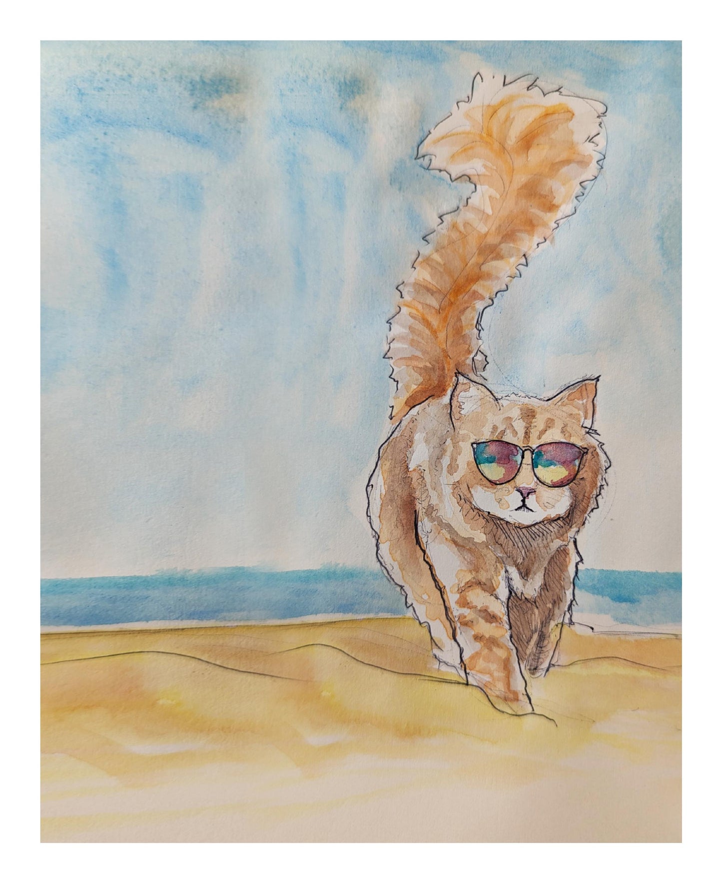Trendsetter Beach Cat - Print