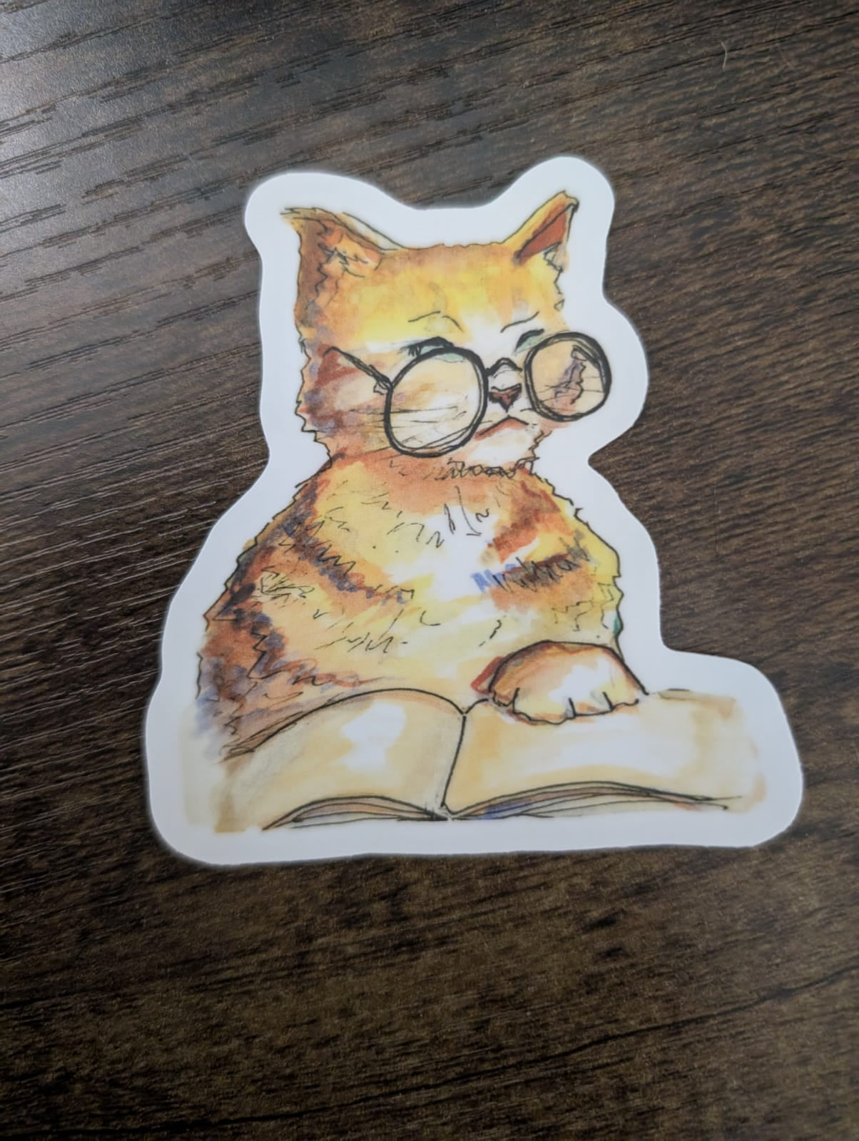 Library Cat - 3" Sticker