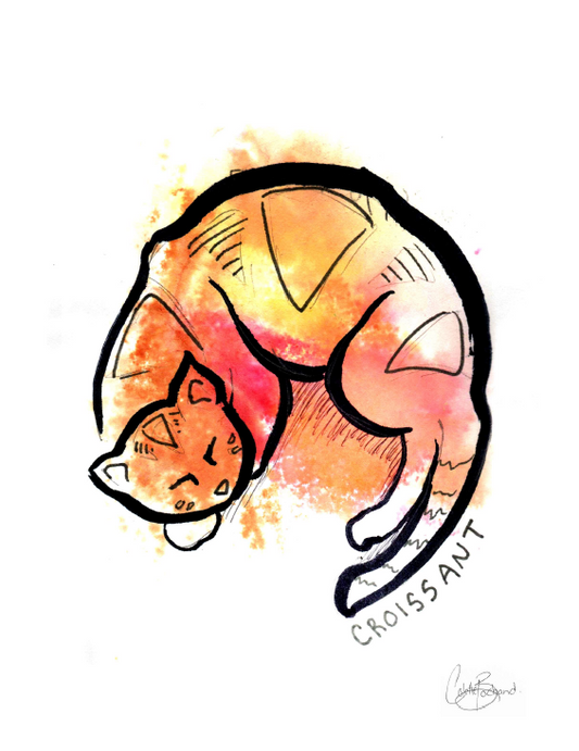 croissant cat print