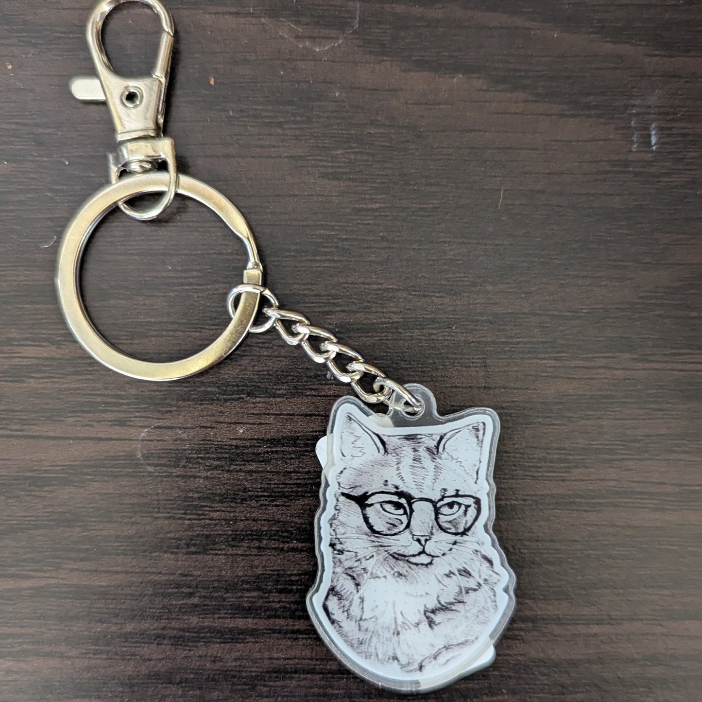 Handsome cat key chain