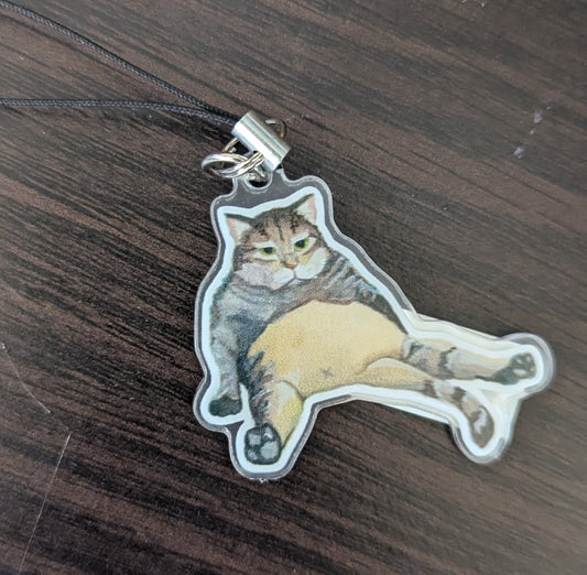 Munchy cat phone charm