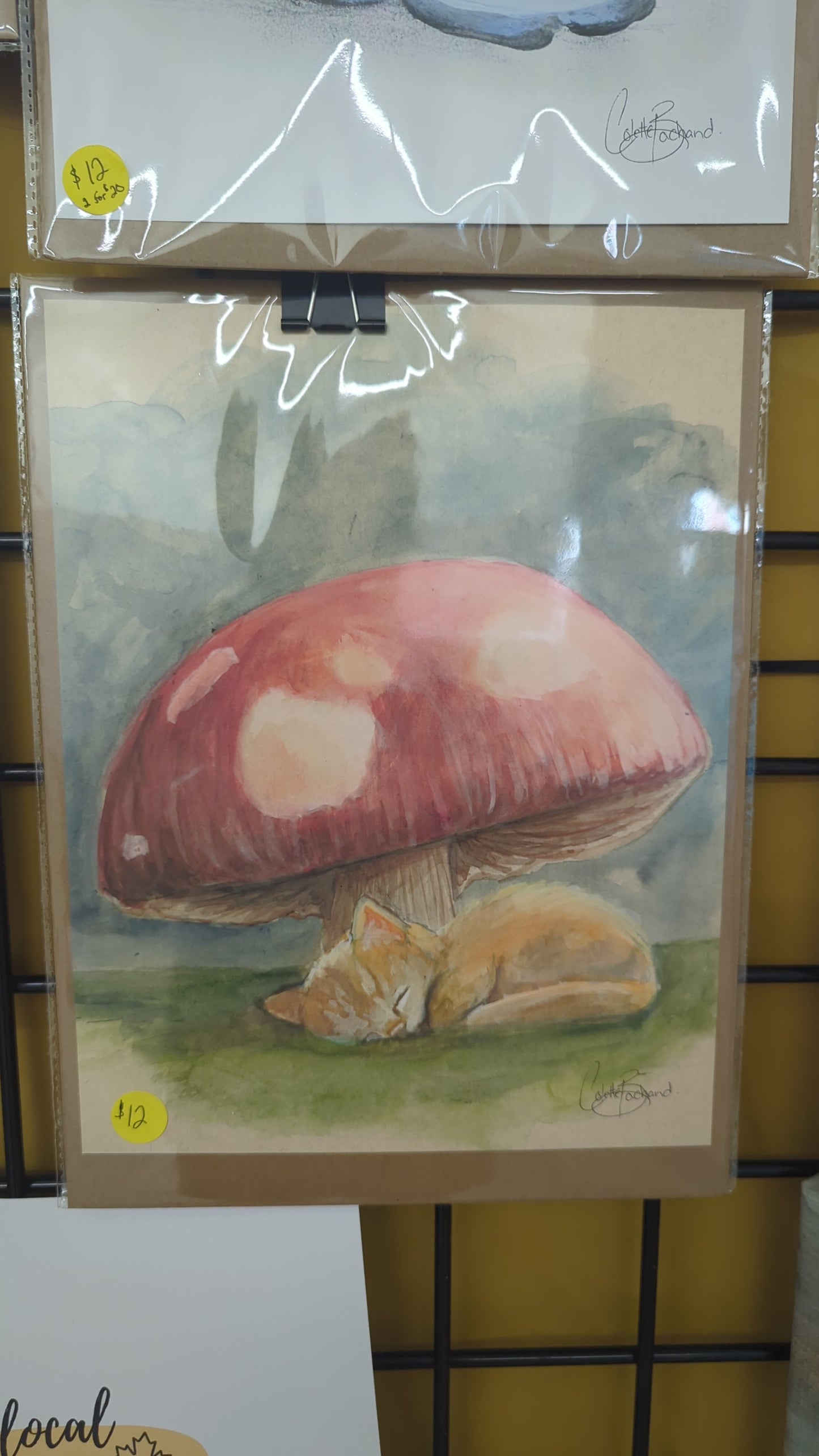 Mushroom cat print